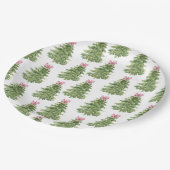 クリスマスツリーピンククリスマスパーティー紙プレート ペーパープレート (アングル)