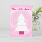 クリスマスツリーピンクスターズグリーティングカード シーズンカード (スタンド正面)