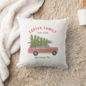 クリスマスツリーピンクファミリーワゴンカー クッション (ブランケット)