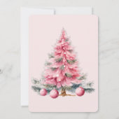 クリスマスツリーピンクホリデーディナー招待状 招待状 (裏面)
