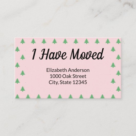 クリスマスツリーピンクホリデームービングアナウンス エンクロージャーカード (正面)