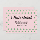 クリスマスツリーピンクホリデームービングアナウンス ポストカード (正面/裏面)