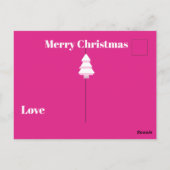 クリスマスツリーピンク星グリーティングポストカード ポストカード (裏面)