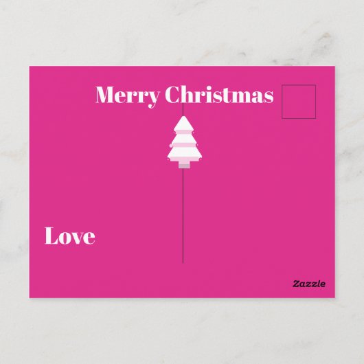 クリスマスツリーピンク星グリーティングポストカード ポストカード (裏面)