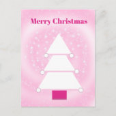 クリスマスツリーピンク星グリーティングポストカード ポストカード (正面)