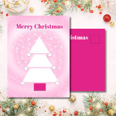 クリスマスツリーピンク星グリーティングポストカード ポストカード