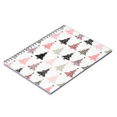 クリスマスツリーピンク&緑(白い背景) ノートブック (左側)