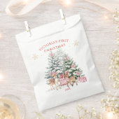 クリスマスツリーファウンベビーの初めてのクリスマス フェイバーバッグ (クリップ留めされた状態)