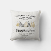 クリスマスツリーファミリーファーム素朴ホリデーデコール クッション (正面)