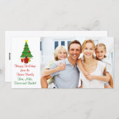 クリスマスツリーファミリーフォトカード シーズンカード (正面/裏面)