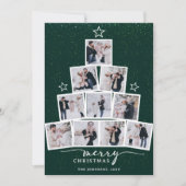 クリスマスツリーファミリーフォトコラージュ シーズンカード (正面)