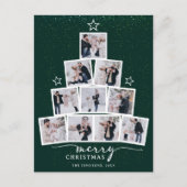クリスマスツリーファミリーフォトコラージュ シーズンポストカード (正面)
