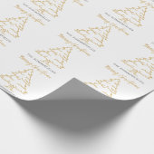 クリスマスツリーファミリー名スクリプトホリデー ラッピングペーパー (角)