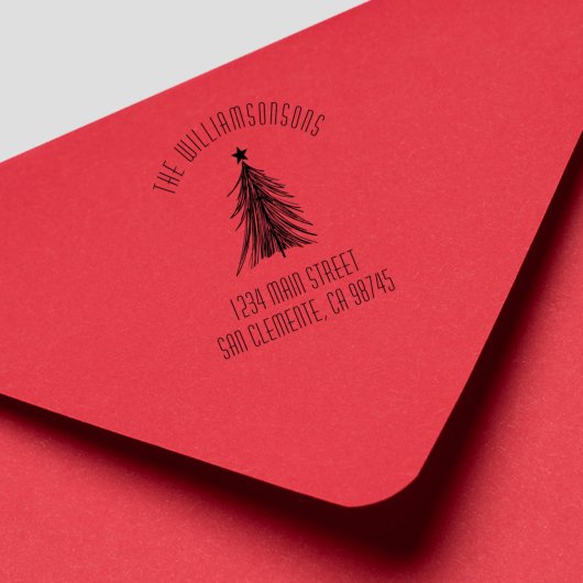 クリスマスツリーファミリー差出人住所 ラバースタンプ