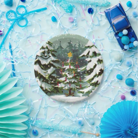 クリスマスツリーファミリー紙プレート ペーパープレート (パーティー)