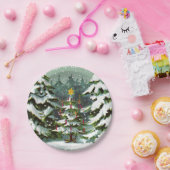 クリスマスツリーファミリー紙プレート ペーパープレート (パーティー)