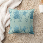 クリスマスツリーファンシーグリッター海ブルーブルゴーニュ クッション (ブランケット)