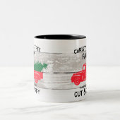 クリスマスツリーファームと赤ヴィンテージトラック&ツリー ツートーンマグカップ (中央)