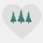 クリスマスツリーファームイラストレーション長方形スティック ハートシール (正面)