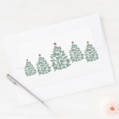 クリスマスツリーファームイラストレーション 長方形シール (封筒)