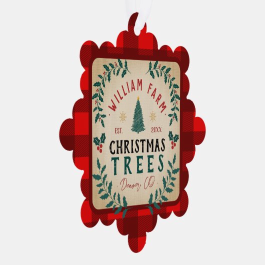 クリスマスツリーファームパインツリーズファームハウススタイル オーナメントカード (右)