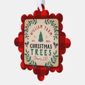 クリスマスツリーファームパインツリーズファームハウススタイル オーナメントカード (左)