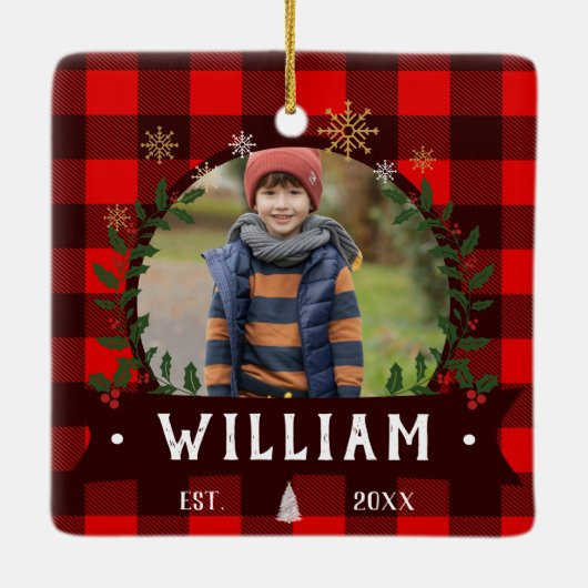 クリスマスツリーファームパインツリーズファームハウススタイル セラミックオーナメント (裏面)