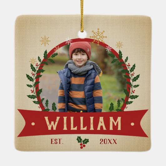 クリスマスツリーファームパインツリーズファームハウススタイル セラミックオーナメント (裏面)