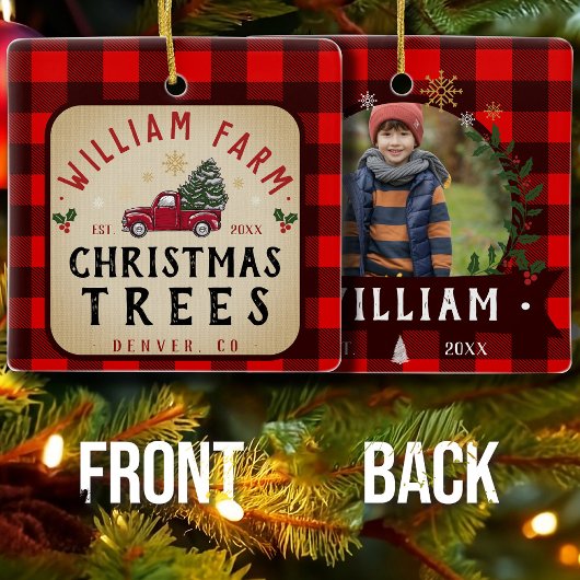 クリスマスツリーファームパインツリーズファームハウススタイル セラミックオーナメント