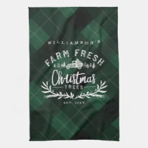 クリスマスツリーファームヴィンテージトラックグリーンプレイド