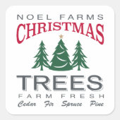 クリスマスツリーファーム スクエアシール (正面)