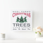 クリスマスツリーファーム スクエア壁時計 (ホーム)