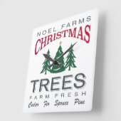 クリスマスツリーファーム スクエア壁時計 (傾斜)