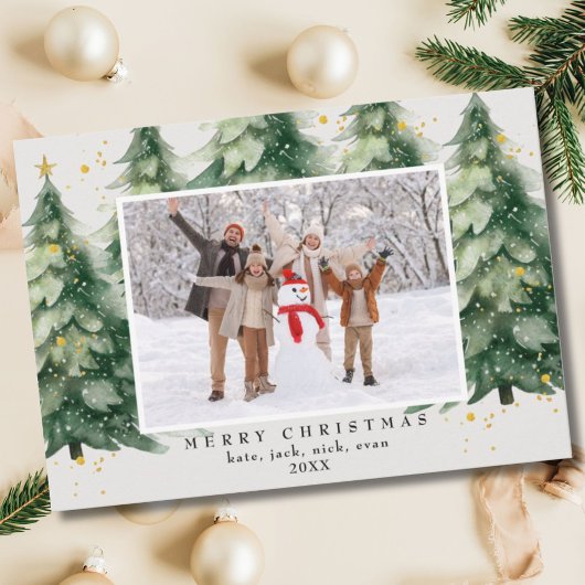 クリスマスツリーフェイクグリッター写真クリスマス シーズンカード