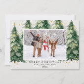 クリスマスツリーフェイクグリッター2写真クリスマス シーズンカード (正面)