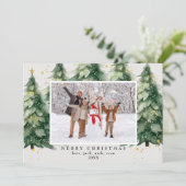 クリスマスツリーフェイクグリッター2写真クリスマス シーズンカード (スタンド正面)