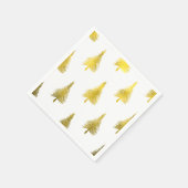 クリスマスツリーフェイクゴールドフォイルホリデーパターン スタンダードカクテルナプキン (角)