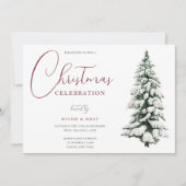 クリスマスツリーフェスティバルクリスマスパーティーお祝い 招待状 (正面)