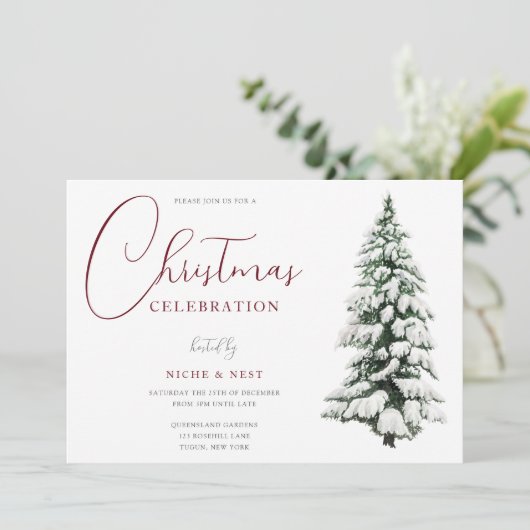 クリスマスツリーフェスティバルクリスマスパーティーお祝い 招待状 (スタンド正面)