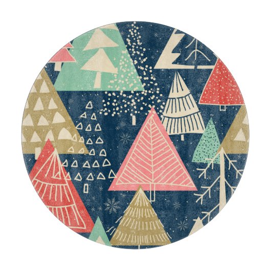 クリスマスツリーフェスティバルシームレスイラストレーション。 カッティングボード (正面)