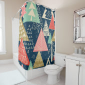 クリスマスツリーフェスティバルシームレスイラストレーション。 シャワーカーテン (インサイチュ)