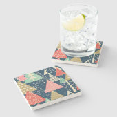 クリスマスツリーフェスティバルシームレスイラストレーション。 ストーンコースター (横)