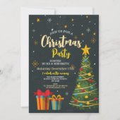 クリスマスツリーフェスティバルパーティーツリーギフト 招待状 (正面)