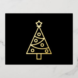 クリスマスツリーフォイルホリデーポストカード 箔シーズンポストカード