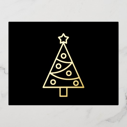 クリスマスツリーフォイルホリデーポストカード 箔シーズンポストカード (正面)