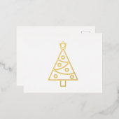 クリスマスツリーフォイルホリデーポストカード 箔シーズンポストカード (正面/裏面)