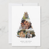 クリスマスツリーフォトコラージホリデーカード シーズンカード (正面)