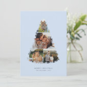 クリスマスツリーフォトコラージホリデーカード シーズンカード (スタンド正面)
