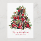 クリスマスツリーフォトコラージホリデーポストカード シーズンポストカード (正面)