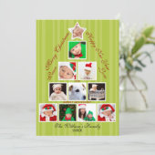 クリスマスツリーフォトコラージホリデー シーズンカード (スタンド正面)